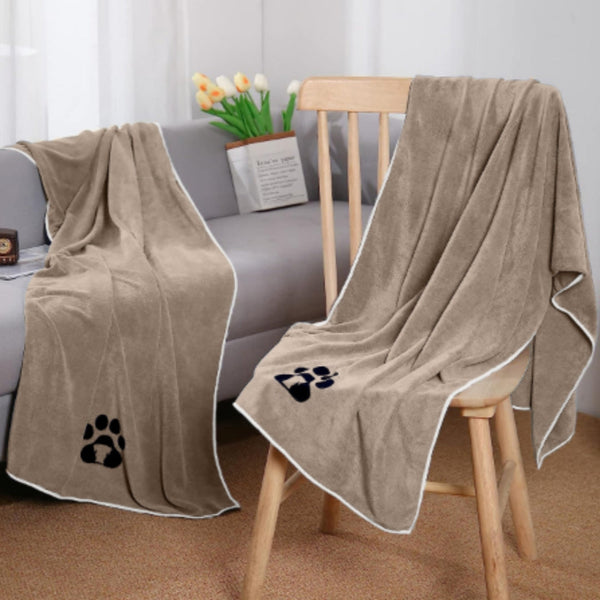 HKM-6673853 Ultra-Fine Fiber Quick-Drying Pet Towel for Dogs - Brown