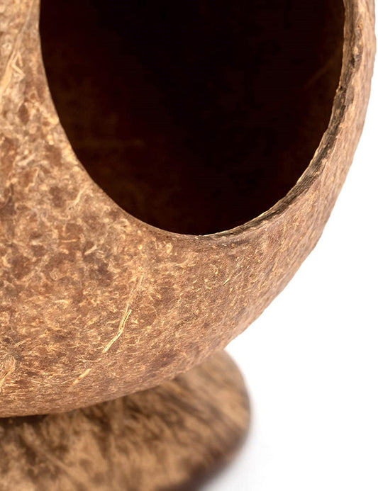 HKM-6674237 Coconut Shell Hamster Nest with Base for Small Pets and Birds