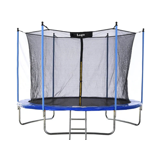 HKM-667539 Recreational Round Trampoline with Safety Net and Basketball Hoop for Outdoor Fitness - Available in 10FT and 12FT Sizes