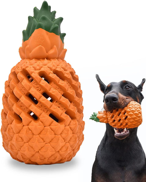 HKM-6675645 Durable Pineapple Dog Chew Toy for Aggressive Chewers - Safe Natural Rubber Teething Toy