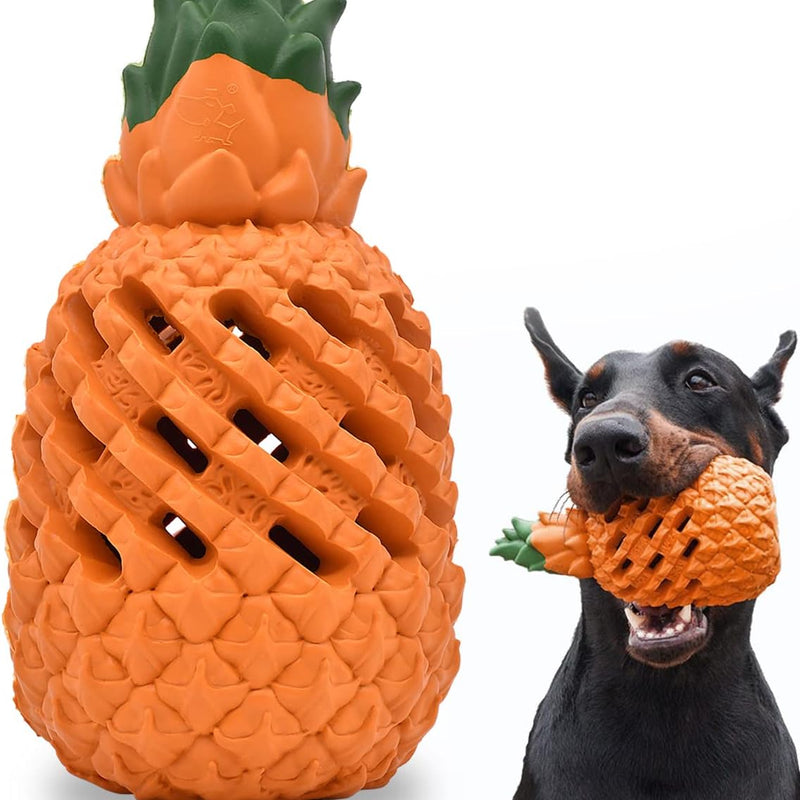 HKM-6675645 Durable Pineapple Dog Chew Toy for Aggressive Chewers - Safe Natural Rubber Teething Toy