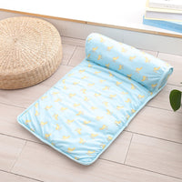 HKM-6676029 Cooling Ice Silk Pet Mat with Pillow - Breathable Outdoor Cat Bed, Washable & Portable for Travel