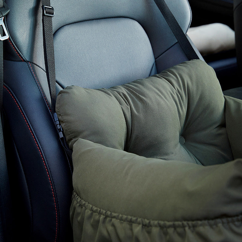 HKM-6676413 Pet Car Safety Seat Bed for Dogs and Cats – Multifunctional Driving Companion in Green