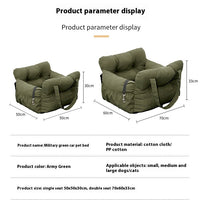 HKM-6676413 Pet Car Safety Seat Bed for Dogs and Cats – Multifunctional Driving Companion in Green