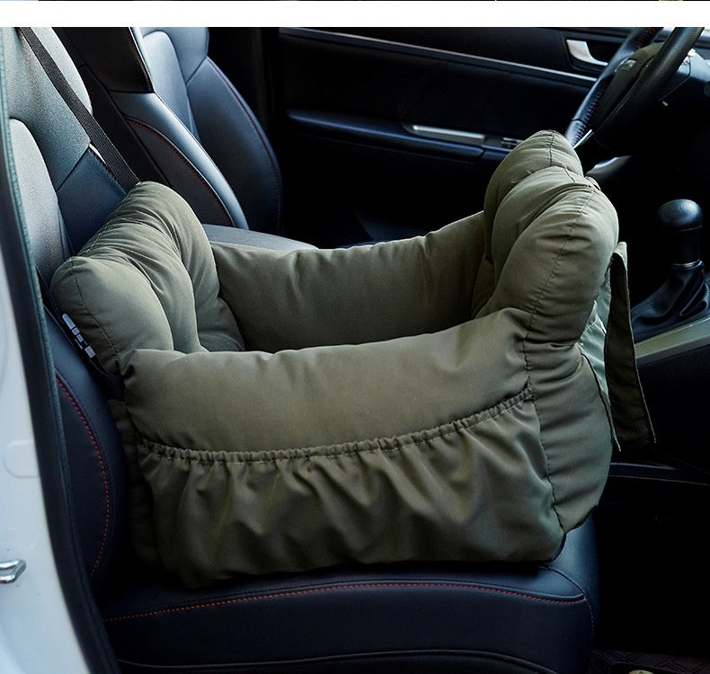 HKM-6676413 Pet Car Safety Seat Bed for Dogs and Cats – Multifunctional Driving Companion in Green