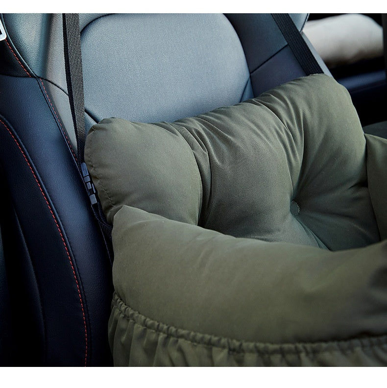 HKM-6676413 Pet Car Safety Seat Bed for Dogs and Cats – Multifunctional Driving Companion in Green
