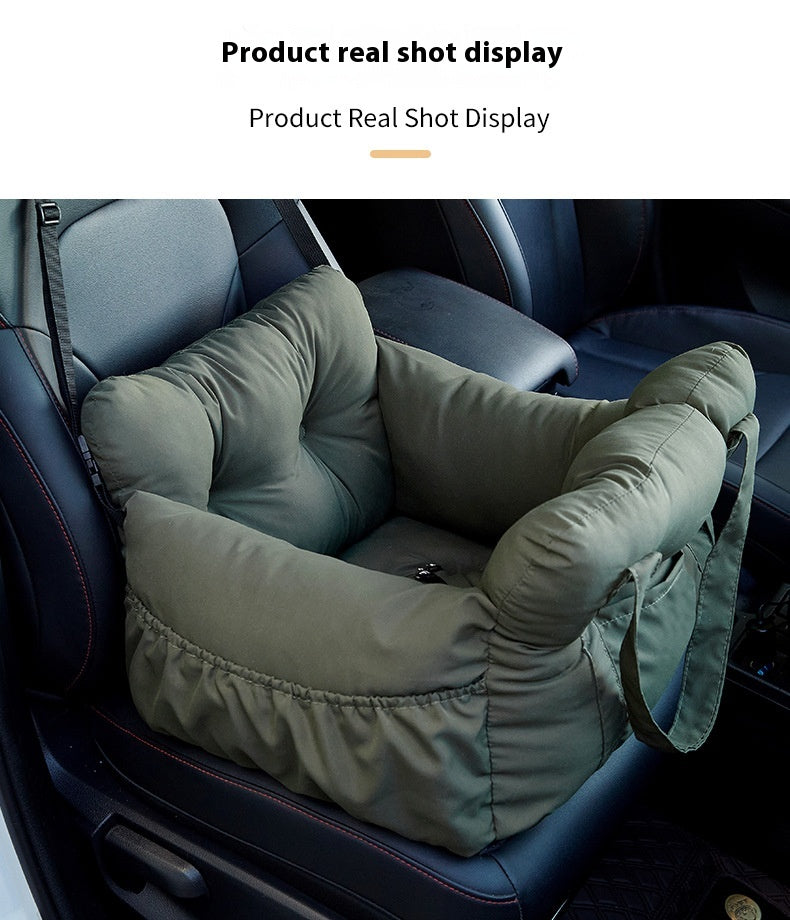 HKM-6676413 Pet Car Safety Seat Bed for Dogs and Cats – Multifunctional Driving Companion in Green