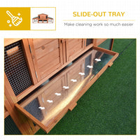 HKM-6677821 Large 2-Tier Outdoor Rabbit Hutch with Enclosed Run and Easy Clean Tray