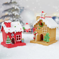 HKM-667795 Luminous Resin Christmas House Decoration for DIY Micro Ornaments