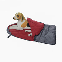 HKM-6678205 Cozy Polyester Dog Sleeping Bag in Orange, Wine Red, and Light Gray