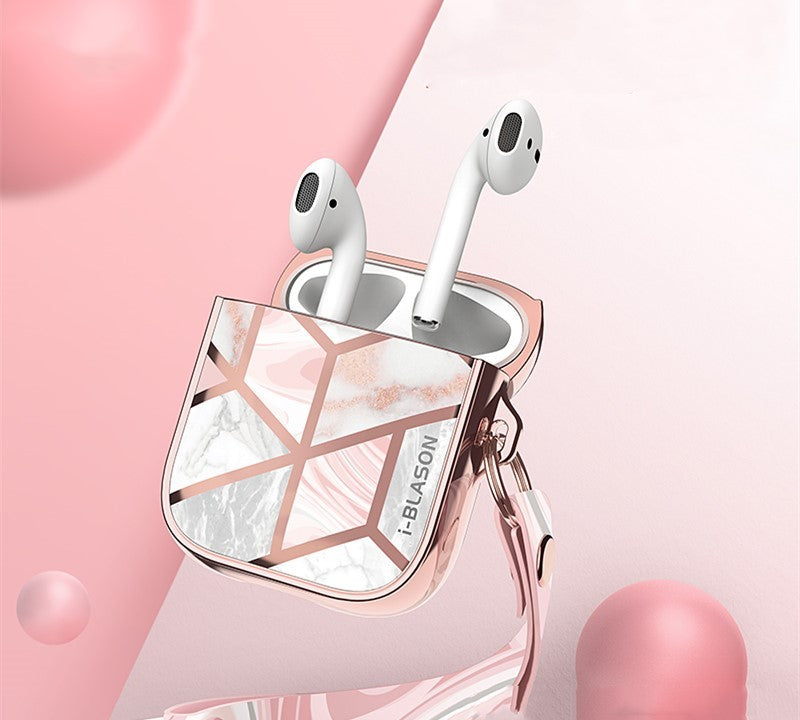 HKM-667859 AirPods Protective Case Compatible with AirPods 1/2 - TPU, Washable, Anti-Drop Design with Strap