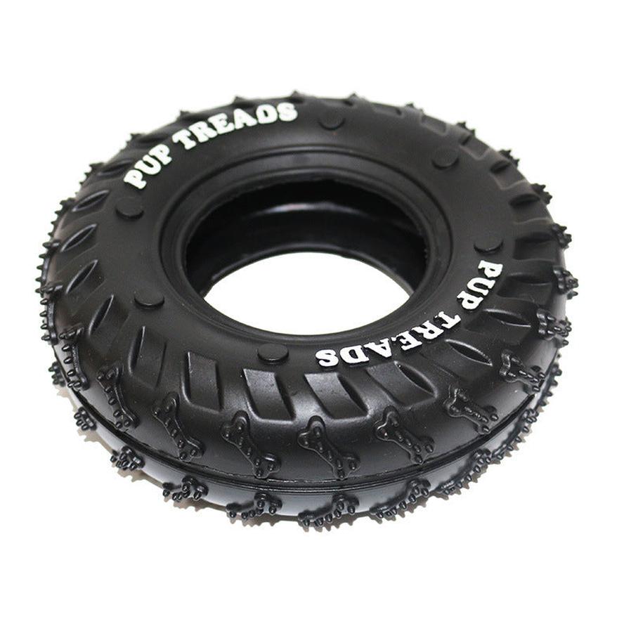 HKM-667859 Durable Rubber Tire Dog Toy for Chewing and Dental Care - 15.5cm Diameter