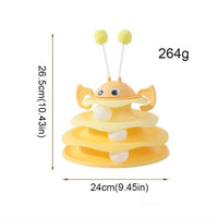 HKM-6679229 Interactive Cat Toy Tower with Rotating Bees and 3-Layer Trackballs for Kittens and Adult Cats