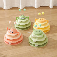 HKM-6679229 Interactive Cat Toy Tower with Rotating Bees and 3-Layer Trackballs for Kittens and Adult Cats
