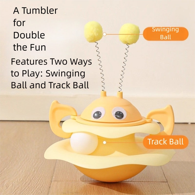 HKM-6679229 Interactive Cat Toy Tower with Rotating Bees and 3-Layer Trackballs for Kittens and Adult Cats