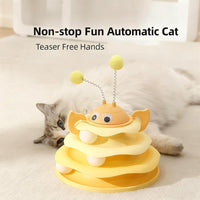 HKM-6679229 Interactive Cat Toy Tower with Rotating Bees and 3-Layer Trackballs for Kittens and Adult Cats