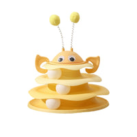 HKM-6679229 Interactive Cat Toy Tower with Rotating Bees and 3-Layer Trackballs for Kittens and Adult Cats
