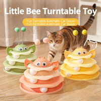 HKM-6679229 Interactive Cat Toy Tower with Rotating Bees and 3-Layer Trackballs for Kittens and Adult Cats
