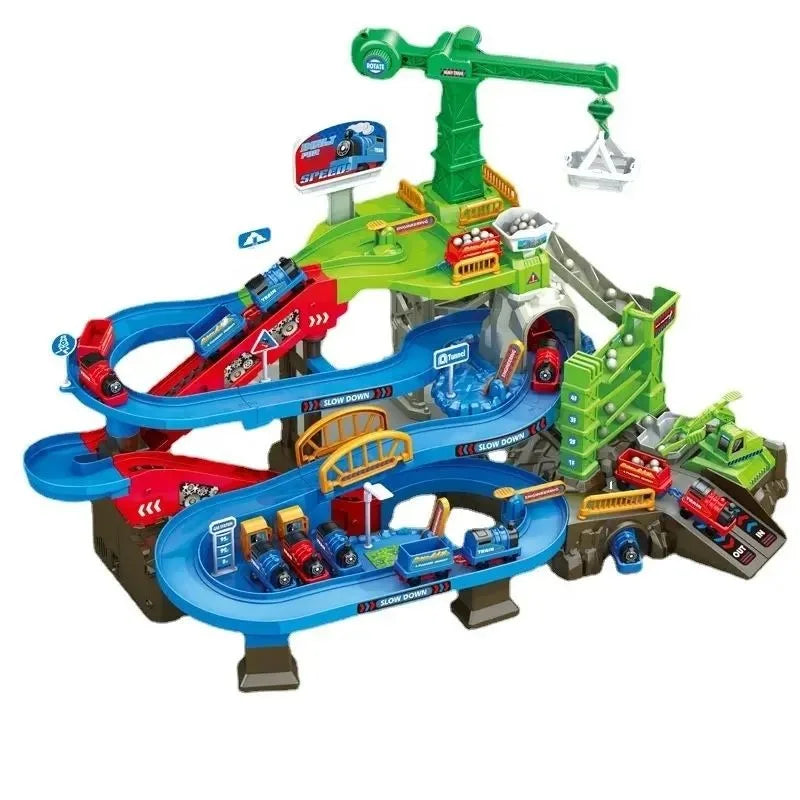 HKM-668307 Educational Space Adventure Train Race Track Toy Set with Inertial Car for Children Ages 2-13