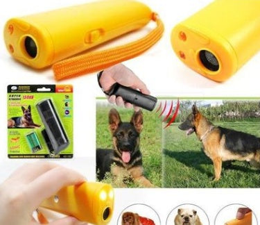 HKM-6683197 Ultrasonic Dog Training Device with LED Flashlight – 3-in-1 Repeller for Dog Behavior Control