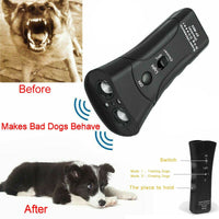 HKM-6683197 Ultrasonic Dog Training Device with LED Flashlight – 3-in-1 Repeller for Dog Behavior Control