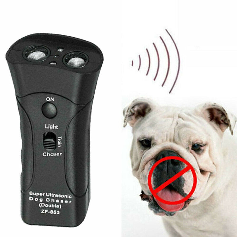 HKM-6683197 Ultrasonic Dog Training Device with LED Flashlight – 3-in-1 Repeller for Dog Behavior Control