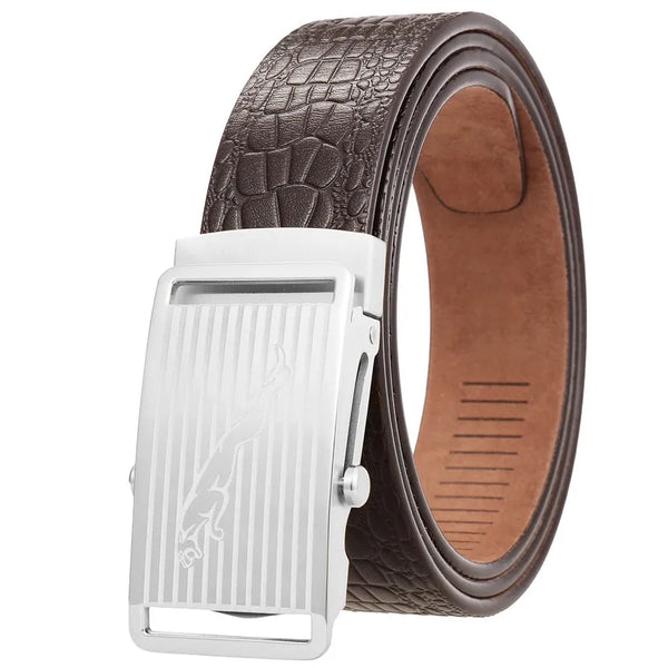 HKM-668371 Leather 3.5CM Belt with Steel Buckle - Model LY36-61518-8