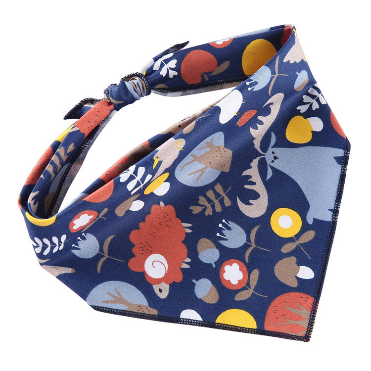 HKM-6684093 Adjustable Cotton Dog Bandana for Small to Large Pets - Triangle Scarf, Checkered Pattern