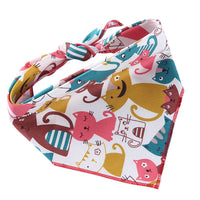 HKM-6684093 Adjustable Cotton Dog Bandana for Small to Large Pets - Triangle Scarf, Checkered Pattern