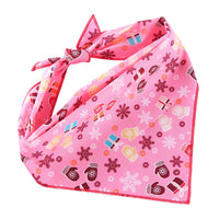 HKM-6684093 Adjustable Cotton Dog Bandana for Small to Large Pets - Triangle Scarf, Checkered Pattern