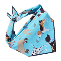 HKM-6684093 Adjustable Cotton Dog Bandana for Small to Large Pets - Triangle Scarf, Checkered Pattern