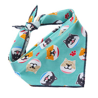 HKM-6684093 Adjustable Cotton Dog Bandana for Small to Large Pets - Triangle Scarf, Checkered Pattern