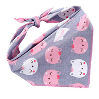 HKM-6684093 Adjustable Cotton Dog Bandana for Small to Large Pets - Triangle Scarf, Checkered Pattern