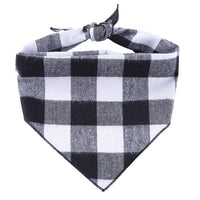 HKM-6684093 Adjustable Cotton Dog Bandana for Small to Large Pets - Triangle Scarf, Checkered Pattern