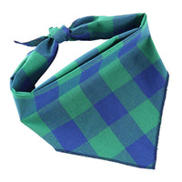 HKM-6684093 Adjustable Cotton Dog Bandana for Small to Large Pets - Triangle Scarf, Checkered Pattern