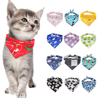 HKM-6684093 Adjustable Cotton Dog Bandana for Small to Large Pets - Triangle Scarf, Checkered Pattern