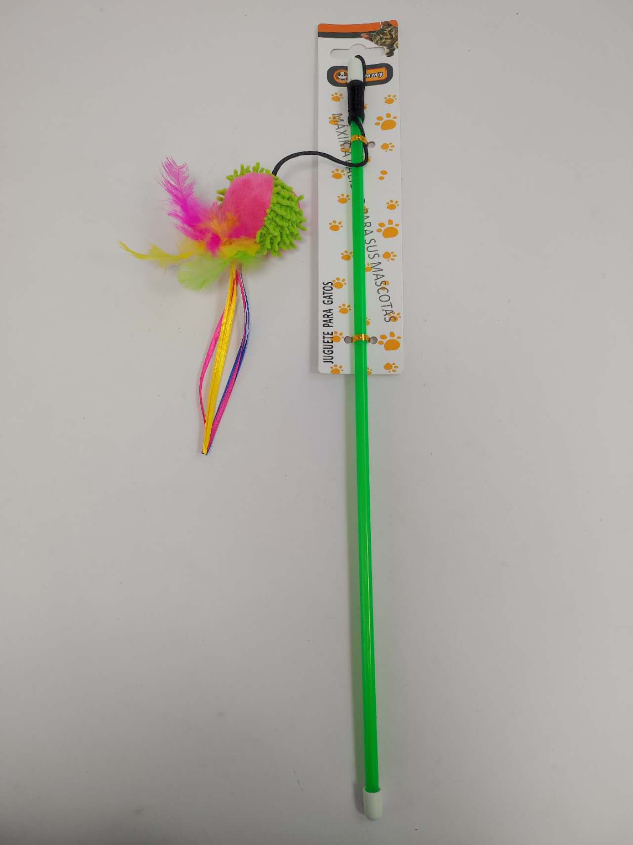 HKM-6684733 Colored Ball Cat Teaser Wand for Interactive Playtime