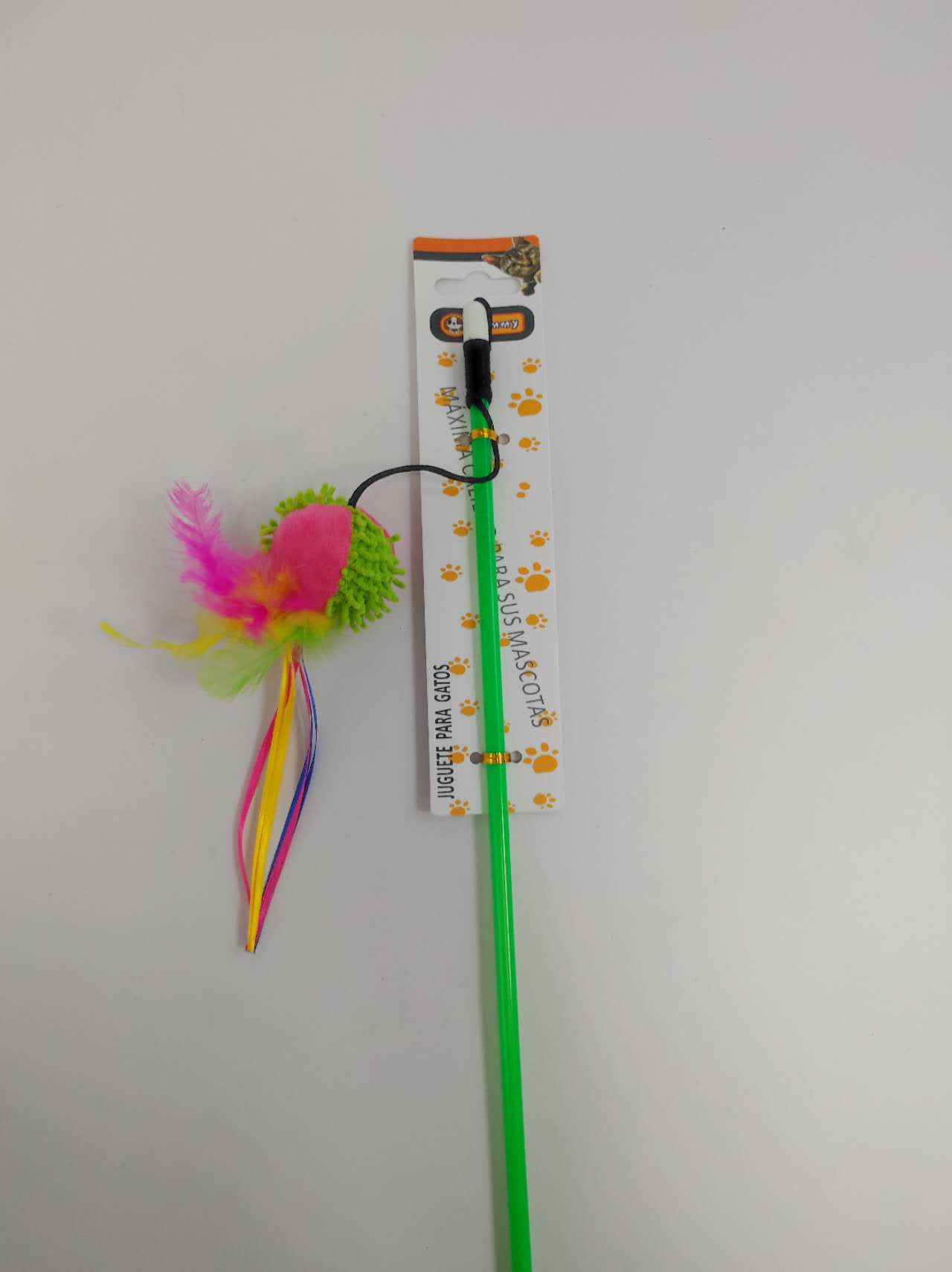 HKM-6684733 Colored Ball Cat Teaser Wand for Interactive Playtime