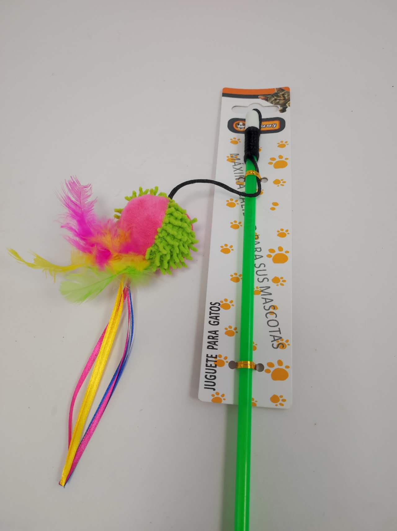 HKM-6684733 Colored Ball Cat Teaser Wand for Interactive Playtime