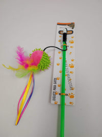 HKM-6684733 Colored Ball Cat Teaser Wand for Interactive Playtime