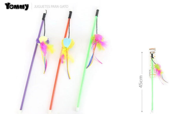 HKM-6684733 Colored Ball Cat Teaser Wand for Interactive Playtime