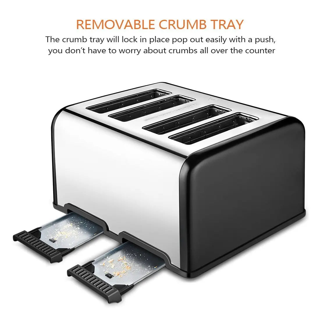 HKM-668563 4-Slice Automatic Pop-Up Toaster with Custom Pattern Design for Kitchen Use