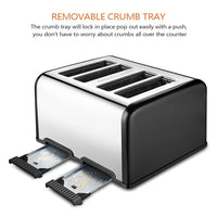 HKM-668563 4-Slice Automatic Pop-Up Toaster with Custom Pattern Design for Kitchen Use