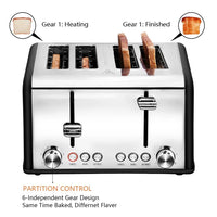 HKM-668563 4-Slice Automatic Pop-Up Toaster with Custom Pattern Design for Kitchen Use