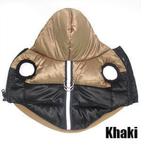 HKM-6686269 Hooded Warm Cotton Coat for Pets - Soft Satin Fabric, Multiple Sizes Available
