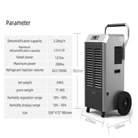 HKM-668691 150L/D Industrial Air Dryer with Wheels for Metal Sheet Dehumidification, 220V
