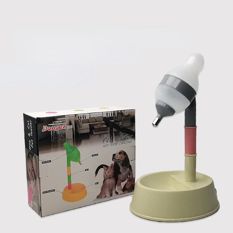 HKM-668691 Adjustable Height Dog and Cat Water and Food Bowl - All-in-One Pet Drinking Station