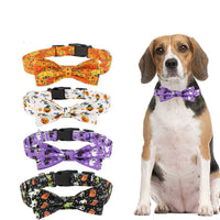 HKM-6687677 Cartoon Pattern Dog Collars in Yellow, Purple, Black, and White - Adjustable Sizes S, M, L