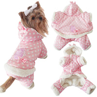 HKM-6688061 Polka Dot Cotton Dog Jacket - Windbreaker Style Down Coat for Pets