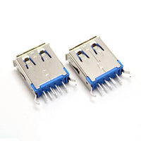 HKM-668883 USB 3.0 Female Horizontal Socket - 90 Degree A Female Connector with Copper Shell and Insulator